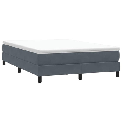 Giroletto a Molle con Materasso Grigio Scuro 160x220 cm Velluto