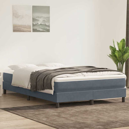 Giroletto a Molle con Materasso Grigio Scuro 160x220 cm Velluto