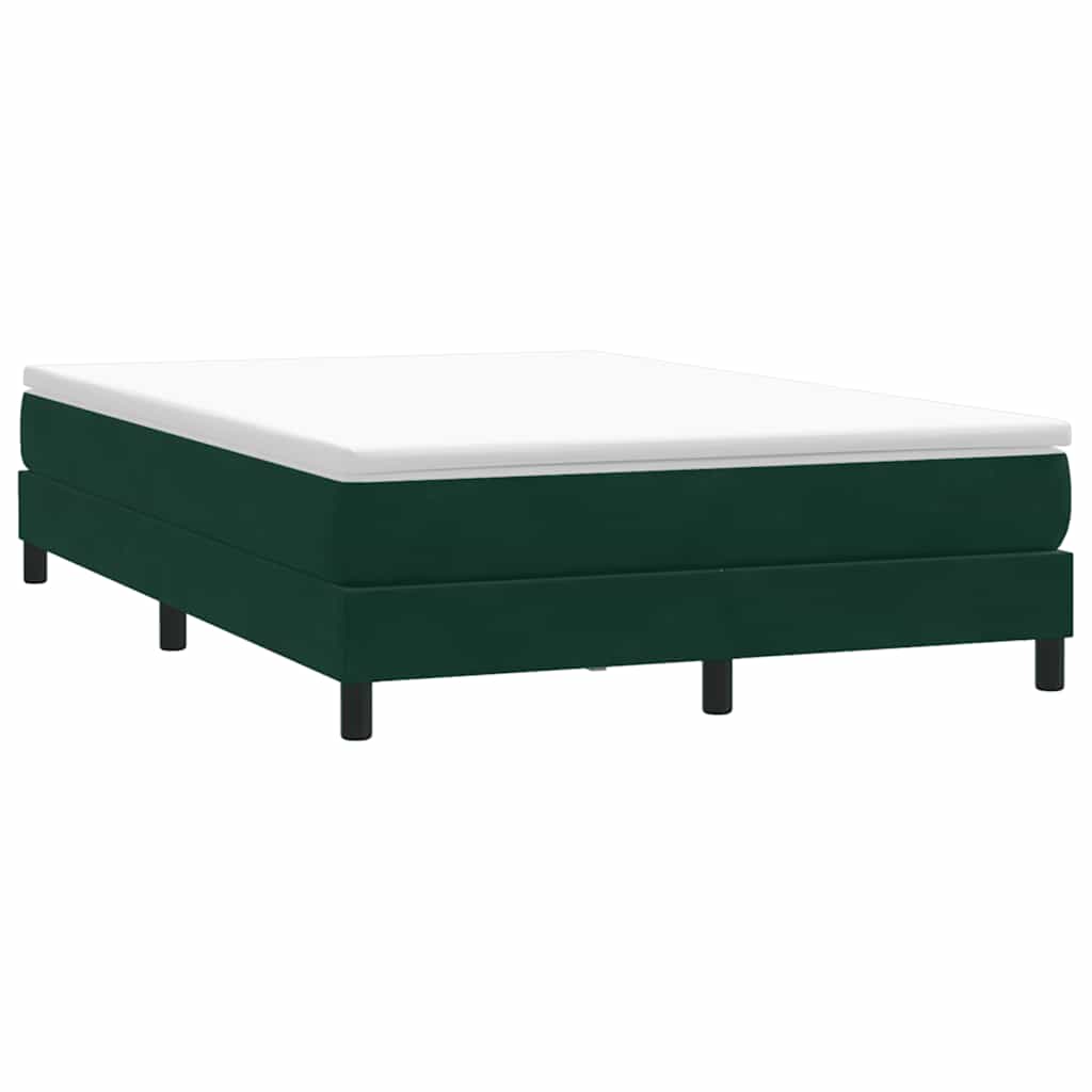 Giroletto a Molle con Materasso Verde Scuro 160x220 cm Velluto