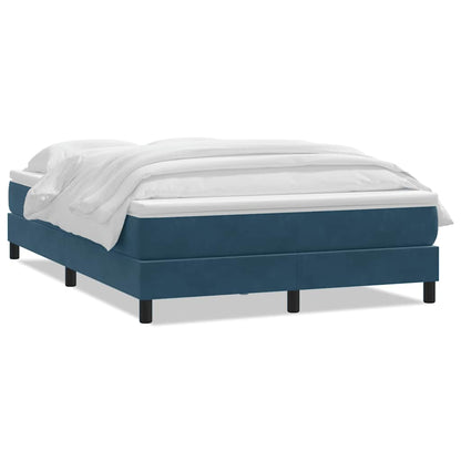 Giroletto a Molle con Materasso Blu Scuro 160x220 cm in Velluto