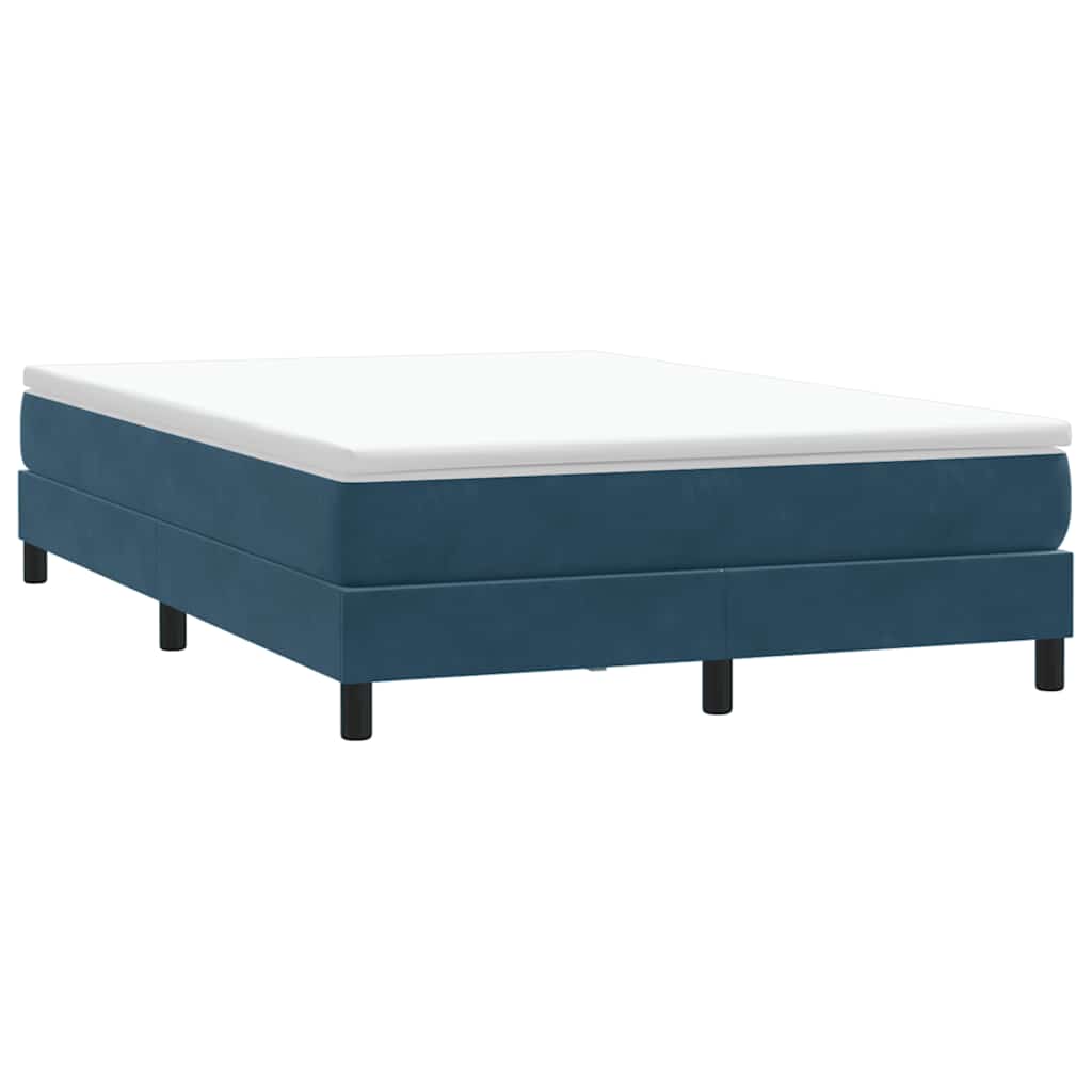 Giroletto a Molle con Materasso Blu Scuro 160x220 cm in Velluto