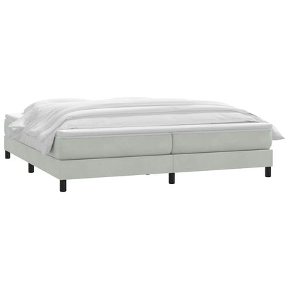 Giroletto a Molle con Materasso Grigio Chiaro 180x220cm Velluto