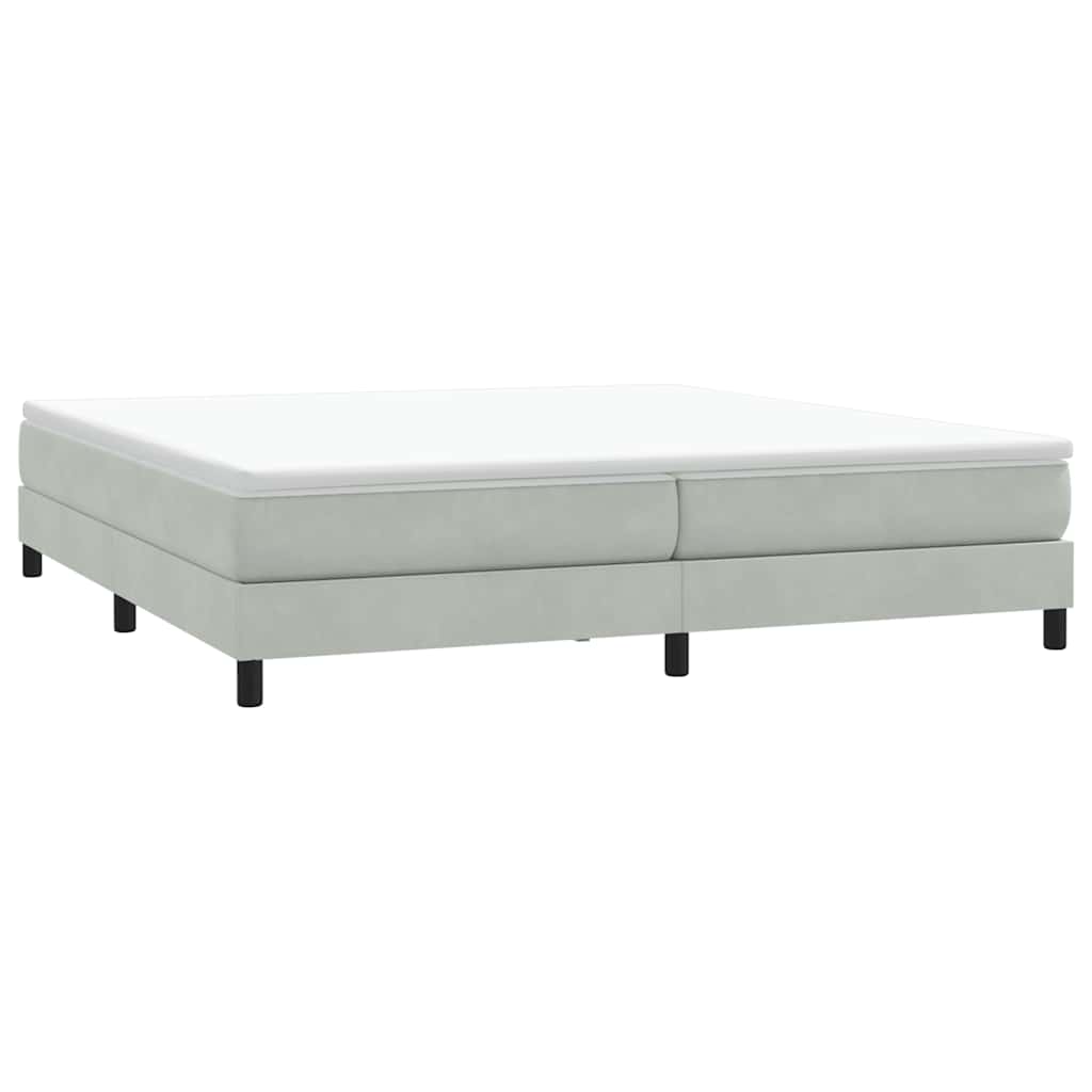 Giroletto a Molle con Materasso Grigio Chiaro 180x220cm Velluto