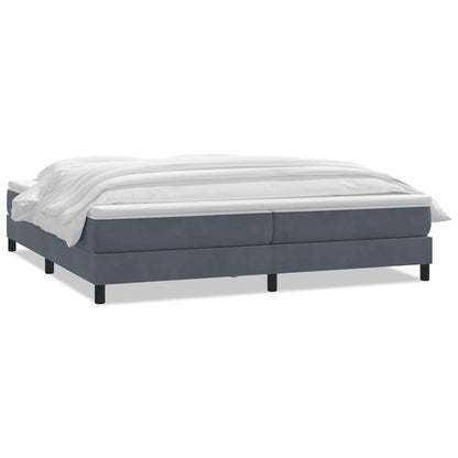 Giroletto a Molle con Materasso Grigio Scuro 180x220 cm Velluto