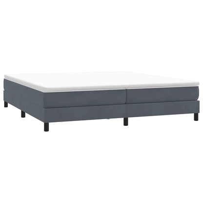 Giroletto a Molle con Materasso Grigio Scuro 180x220 cm Velluto