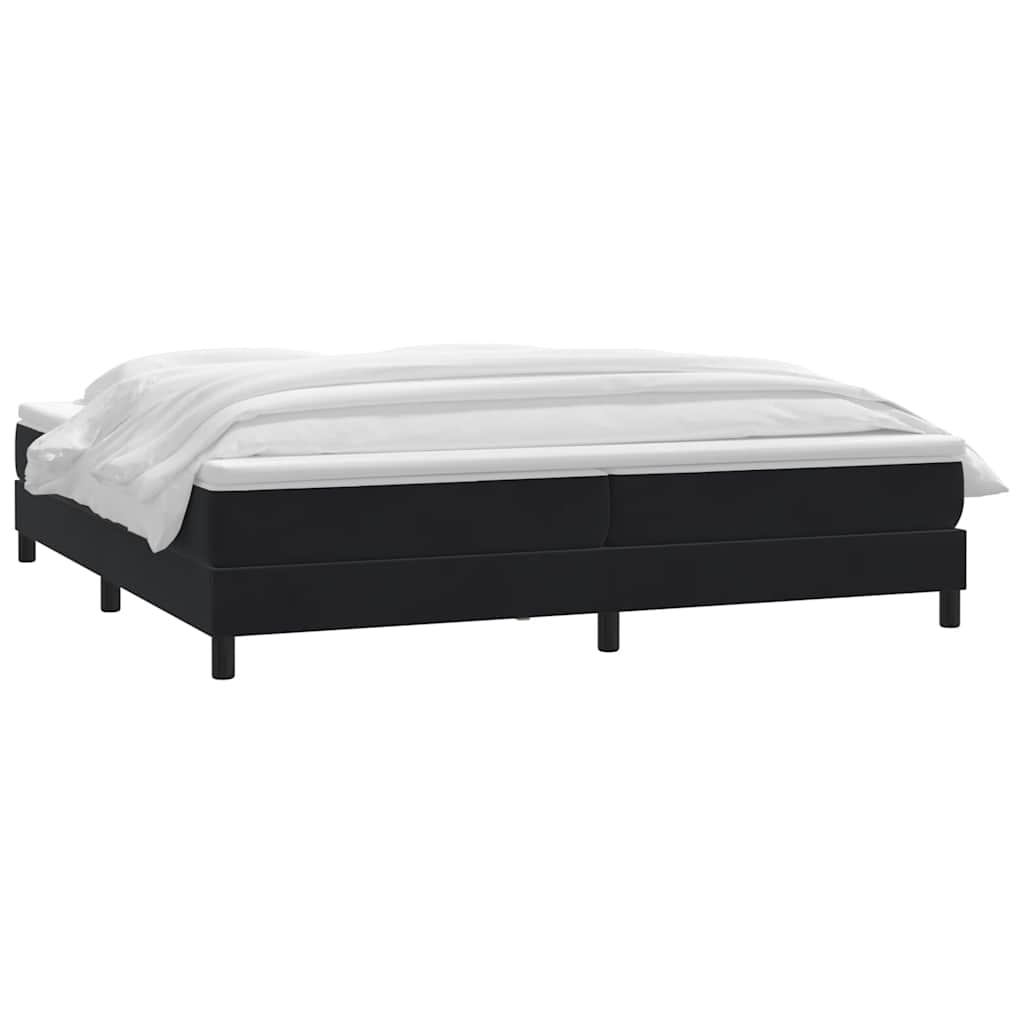 Giroletto a Molle con Materasso Nero 180x220 cm in Velluto