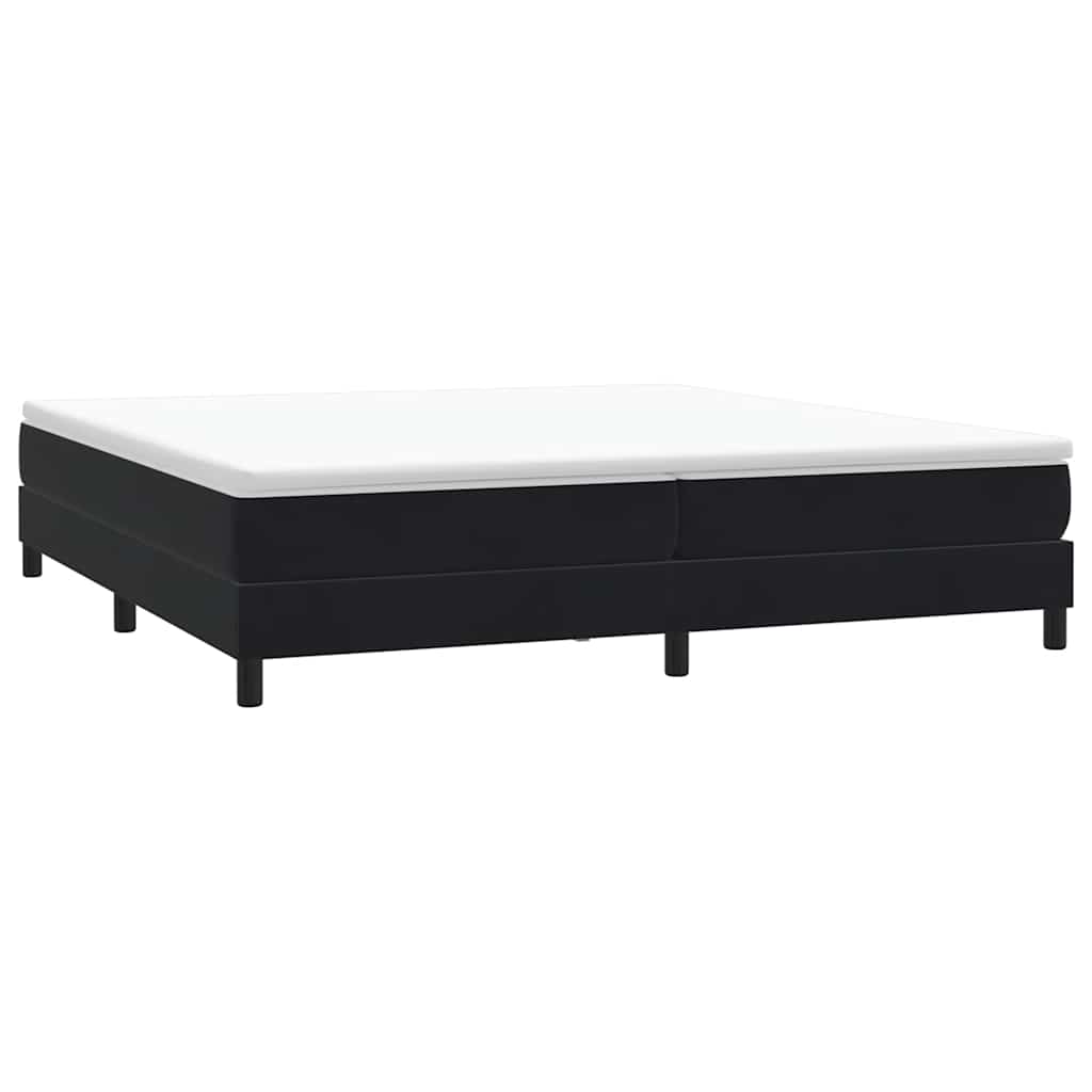 Giroletto a Molle con Materasso Nero 180x220 cm in Velluto