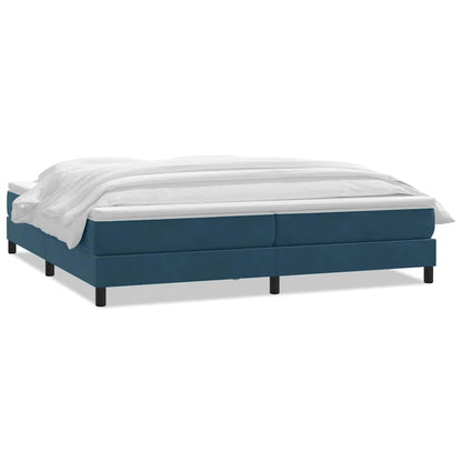 Giroletto a Molle con Materasso Blu Scuro 180x220 cm Velluto