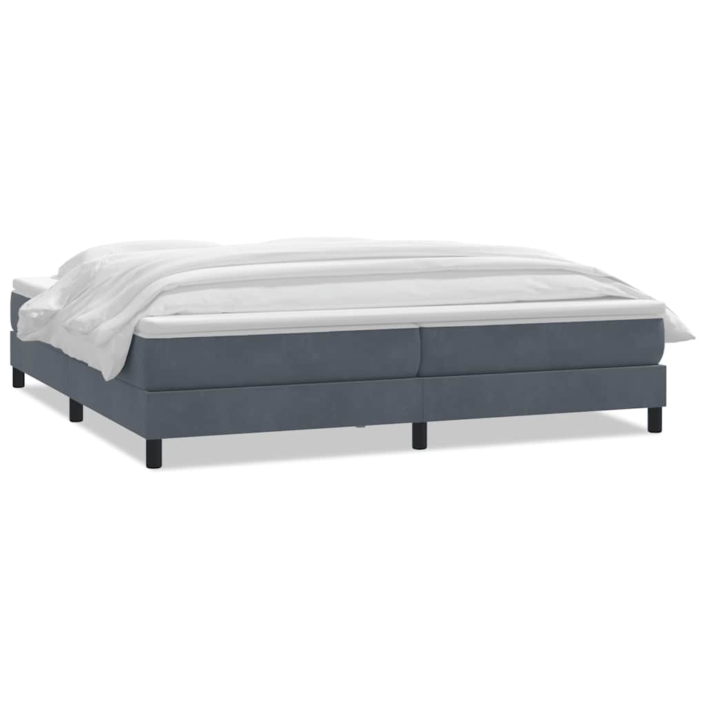 Giroletto a Molle con Materasso Grigio Scuro 200x220 cm Velluto