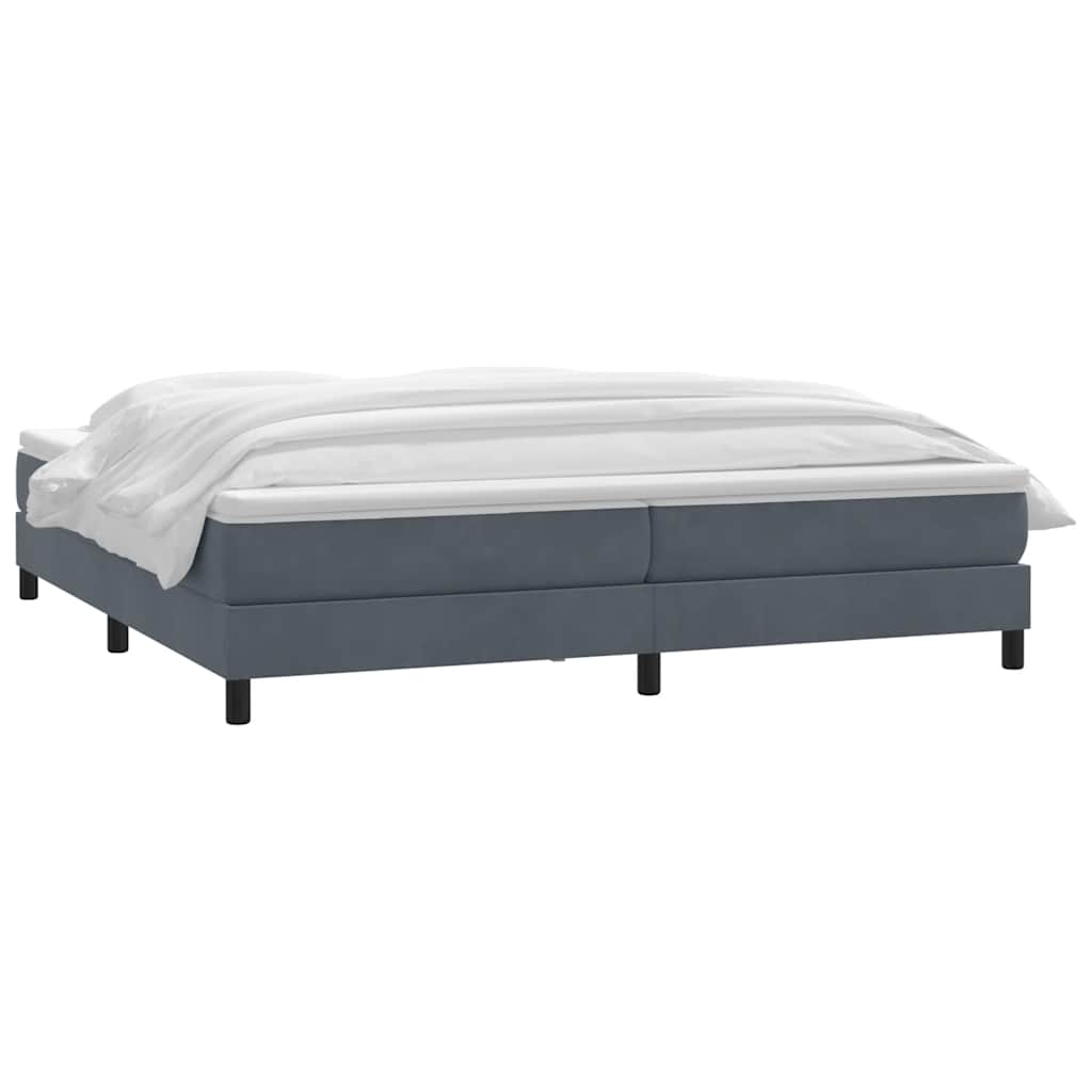 Giroletto a Molle con Materasso Grigio Scuro 200x220 cm Velluto