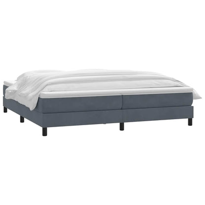 Giroletto a Molle con Materasso Grigio Scuro 200x220 cm Velluto