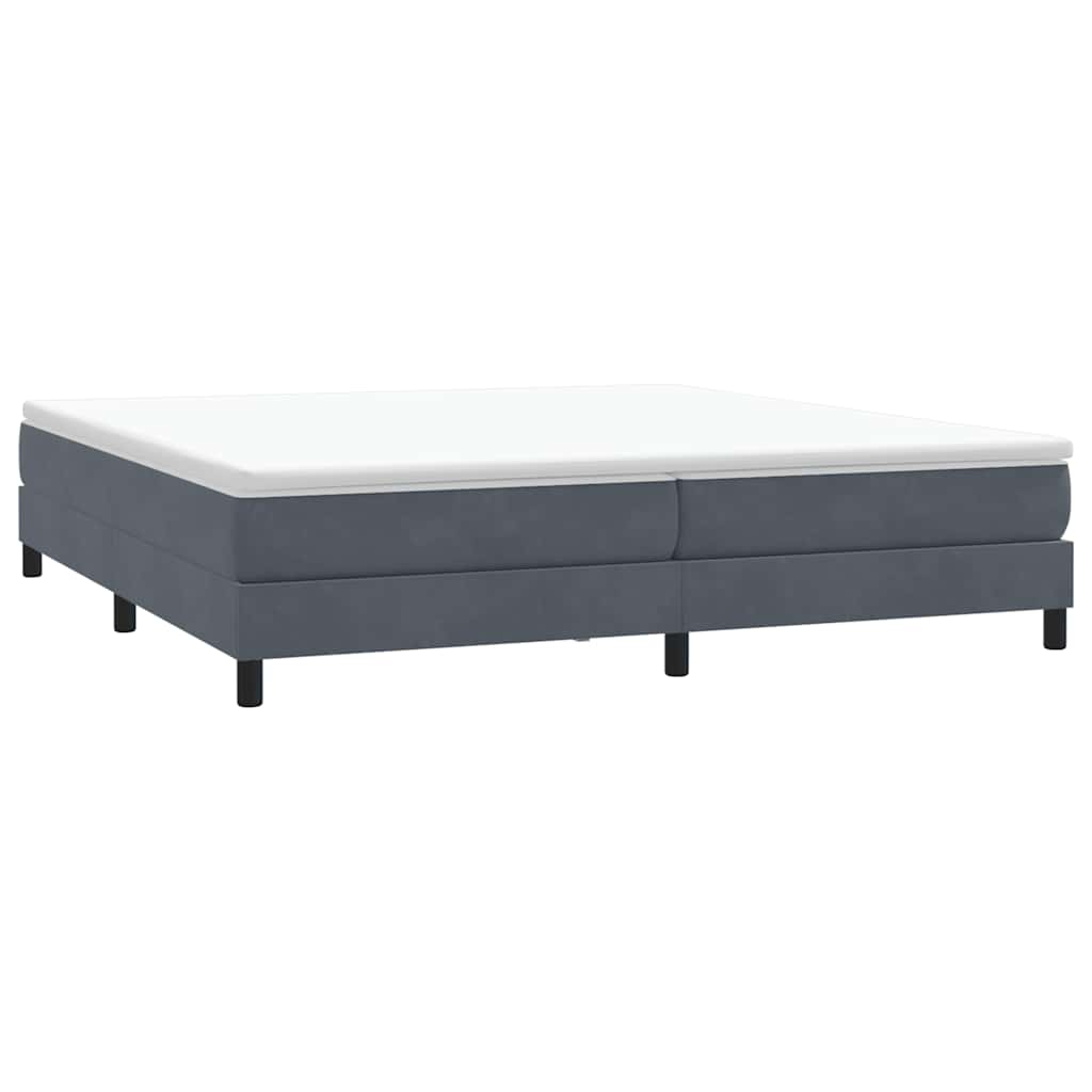 Giroletto a Molle con Materasso Grigio Scuro 200x220 cm Velluto