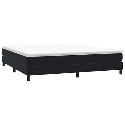Giroletto a Molle con Materasso Nero 200x220 cm in Velluto