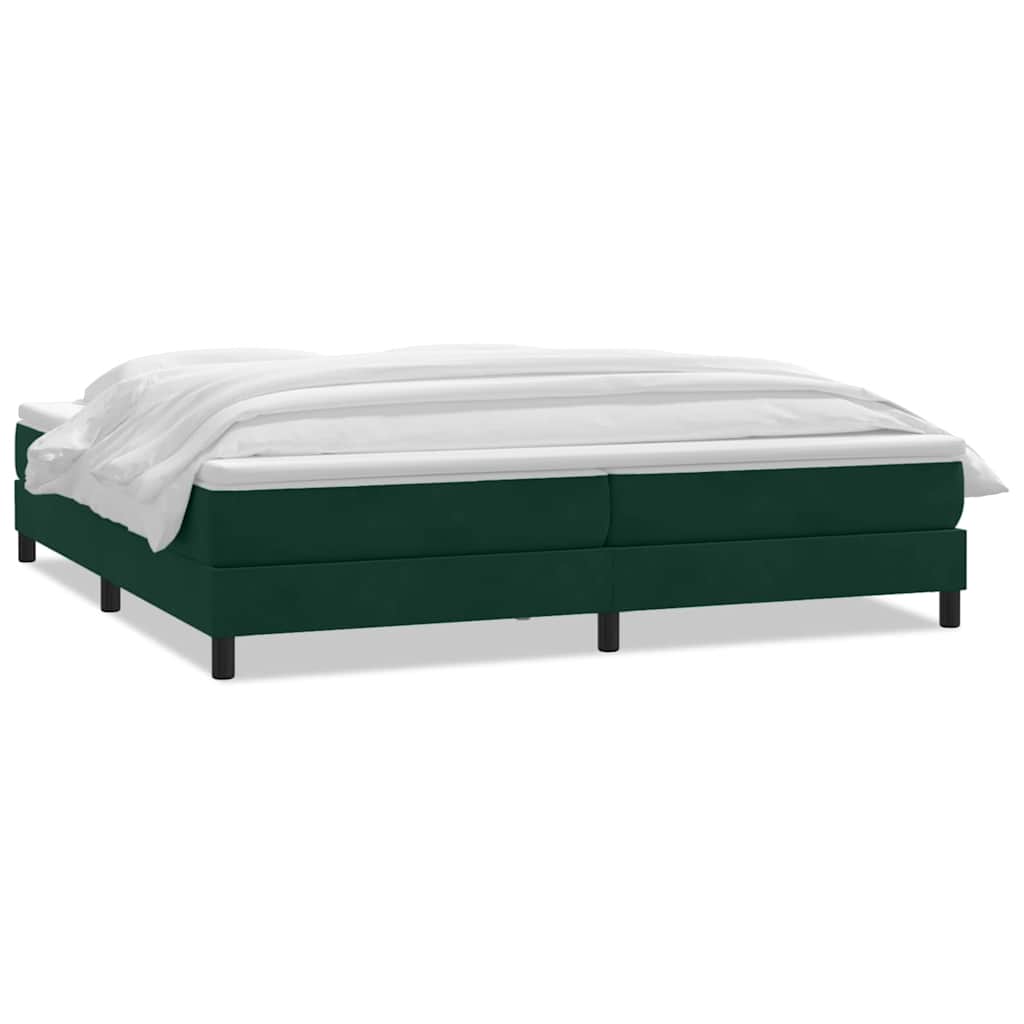 Giroletto a Molle con Materasso Verde Scuro 200x220 cm Velluto