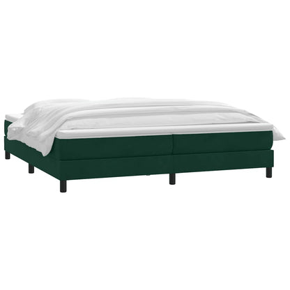 Giroletto a Molle con Materasso Verde Scuro 200x220 cm Velluto