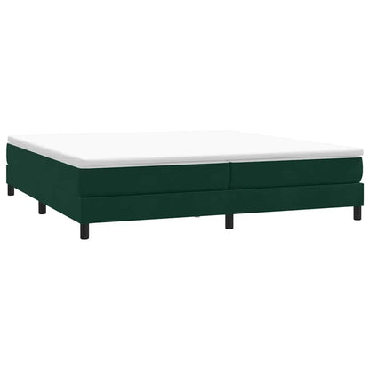 Giroletto a Molle con Materasso Verde Scuro 200x220 cm Velluto