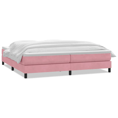 Giroletto a Molle con Materasso Rosa 200x220 cm in Velluto