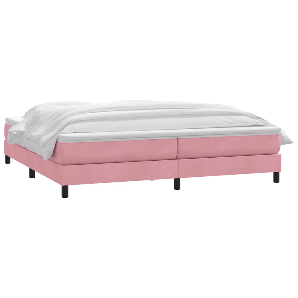 Giroletto a Molle con Materasso Rosa 200x220 cm in Velluto