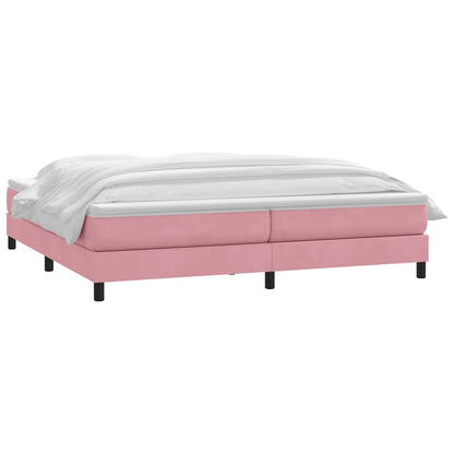 Giroletto a Molle con Materasso Rosa 200x220 cm in Velluto