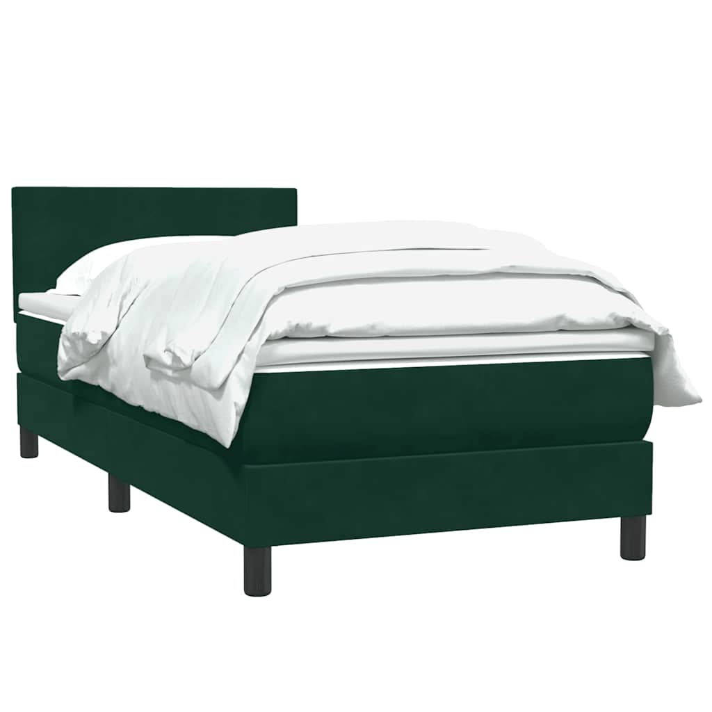 Giroletto a Molle con Materasso Verde Scuro 80x210 cm Velluto