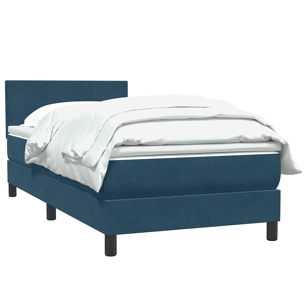 Giroletto a Molle con Materasso Blu Scuro 80x210 cm Velluto