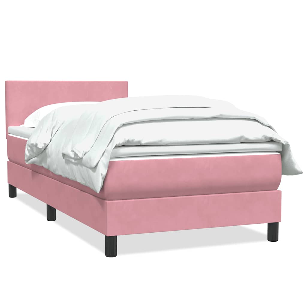 Giroletto a Molle con Materasso Rosa 80x210 cm Velluto