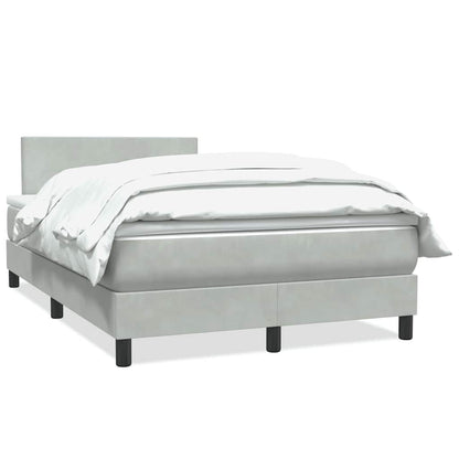 Giroletto a Molle con Materasso Grigio Chiaro 120x210cm Velluto