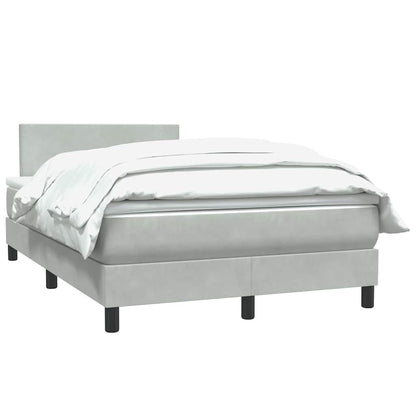 Giroletto a Molle con Materasso Grigio Chiaro 120x210cm Velluto