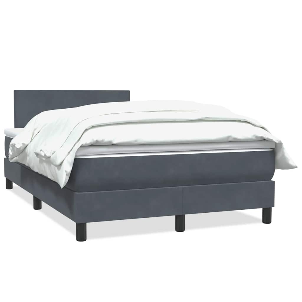 Giroletto a Molle con Materasso Grigio Scuro 120x210 cm Velluto