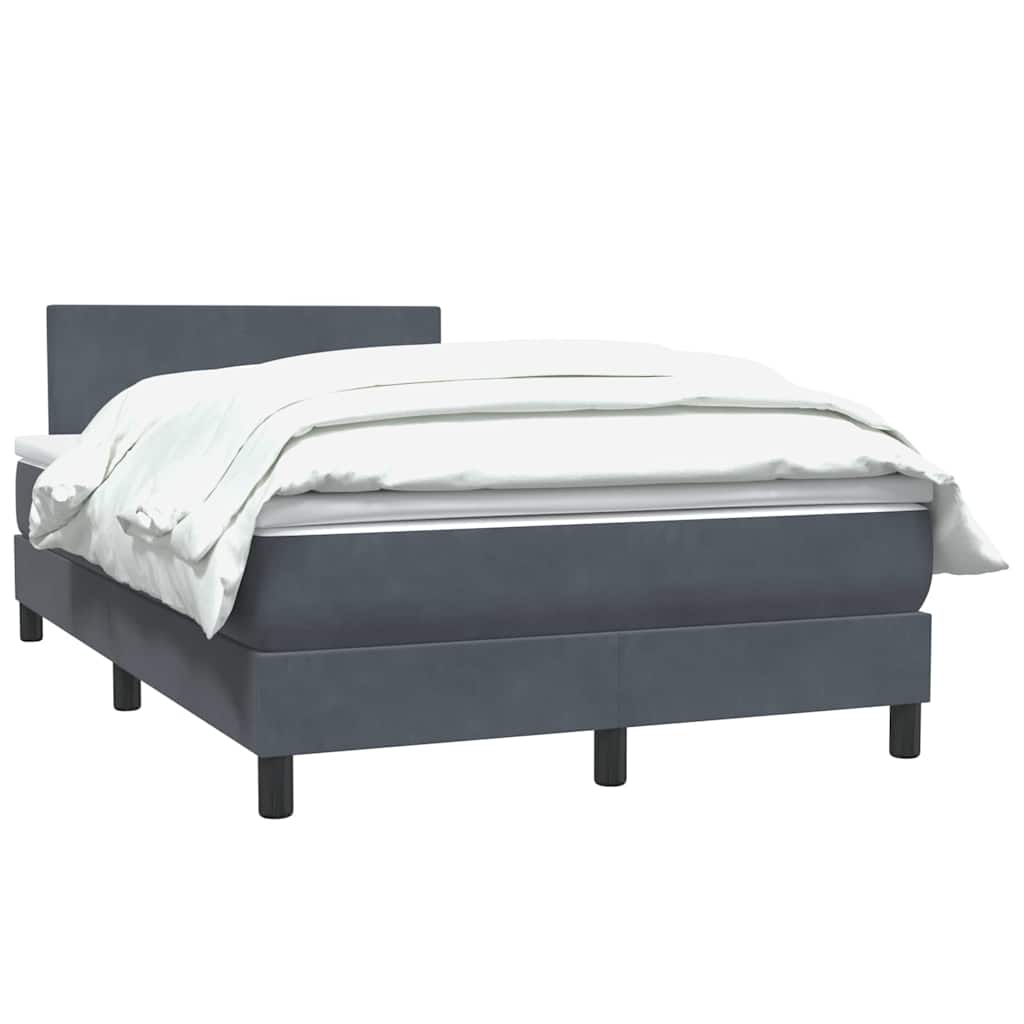 Giroletto a Molle con Materasso Grigio Scuro 120x210 cm Velluto