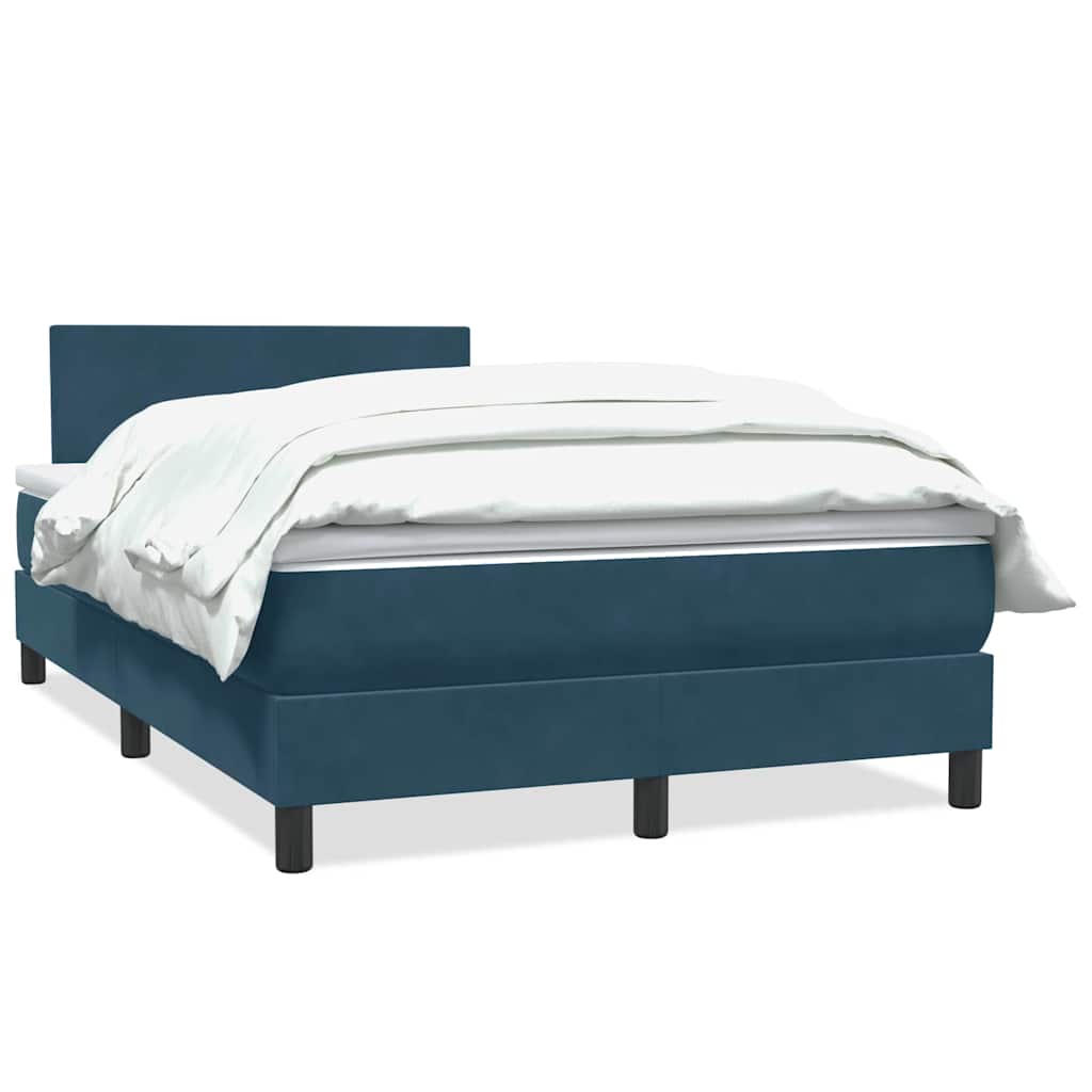 Giroletto a Molle con Materasso Blu Scuro 120x210 cm in Velluto
