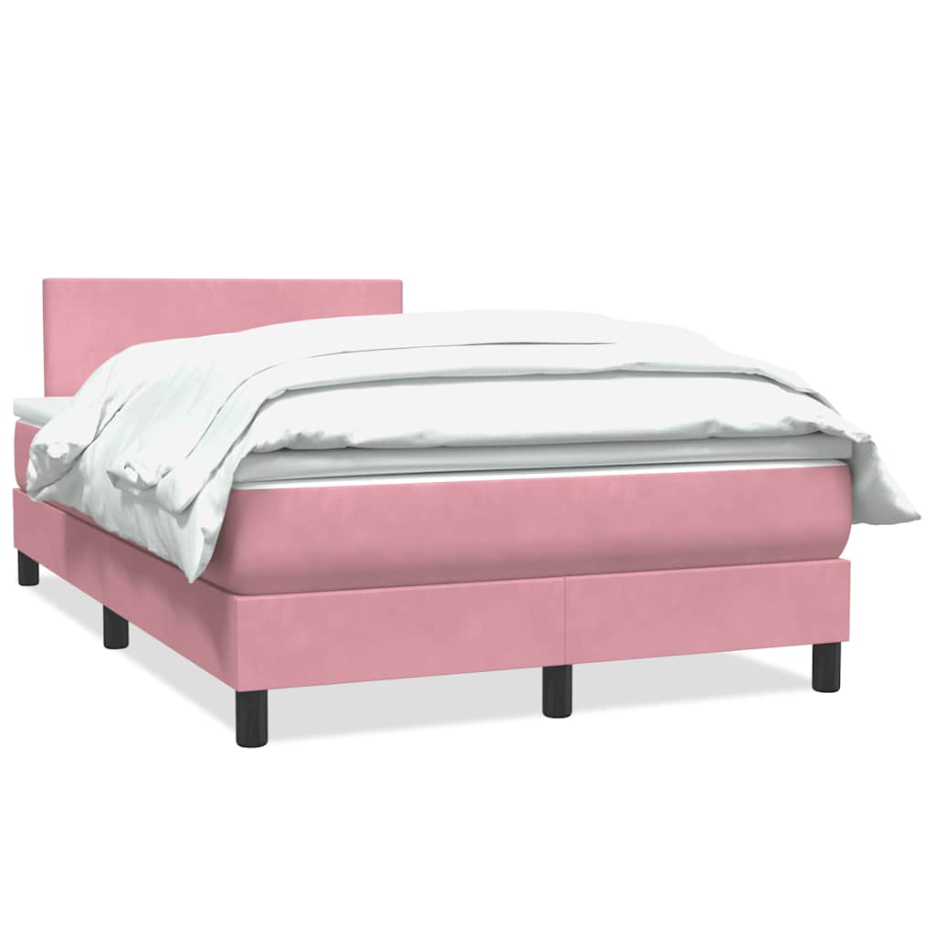 Giroletto a Molle con Materasso Rosa 120x210 cm in Velluto