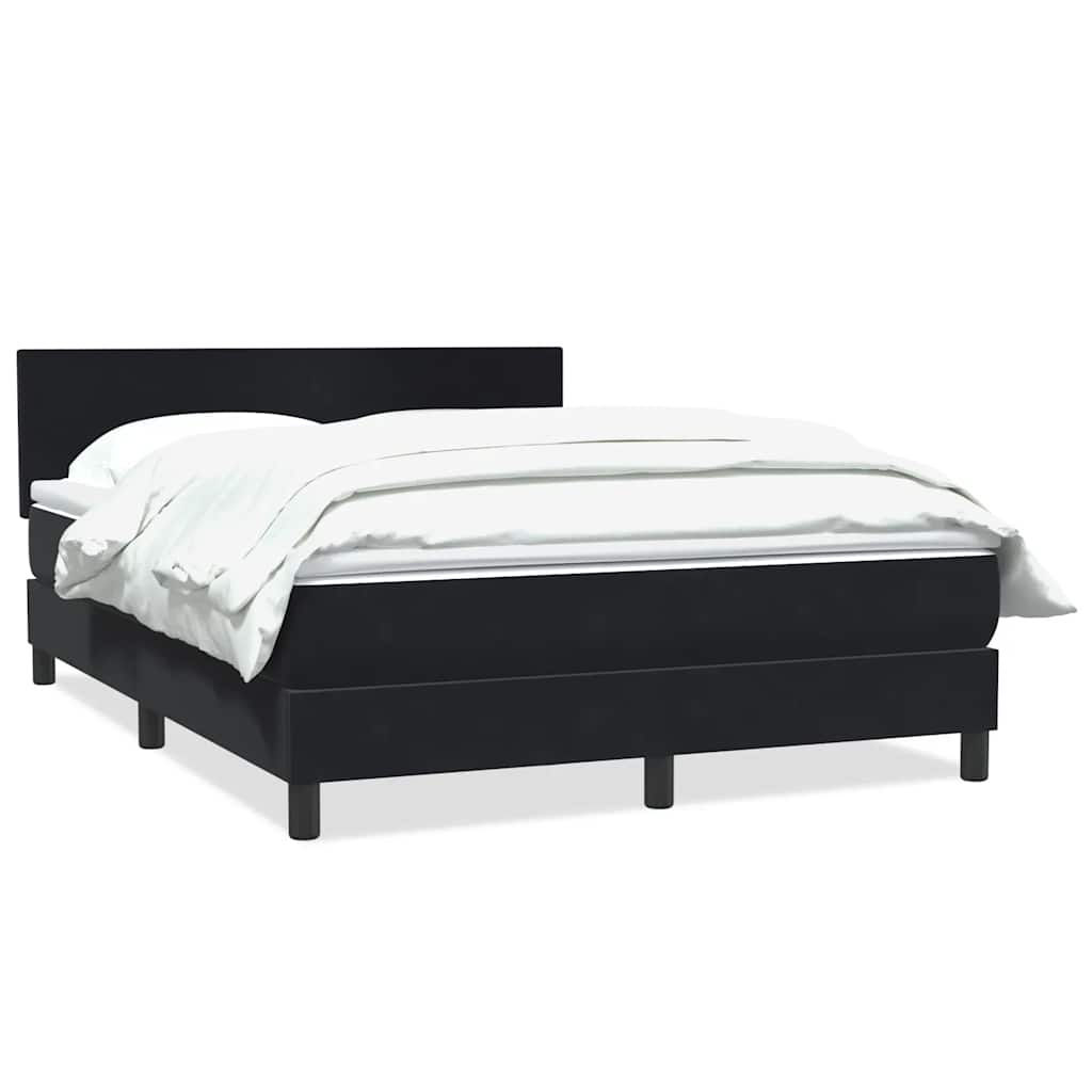 Giroletto a Molle con Materasso Nero 140x210 cm in Velluto
