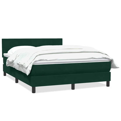 Giroletto a Molle con Materasso Verde Scuro 140x210 cm Velluto