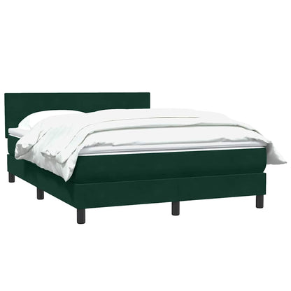 Giroletto a Molle con Materasso Verde Scuro 140x210 cm Velluto