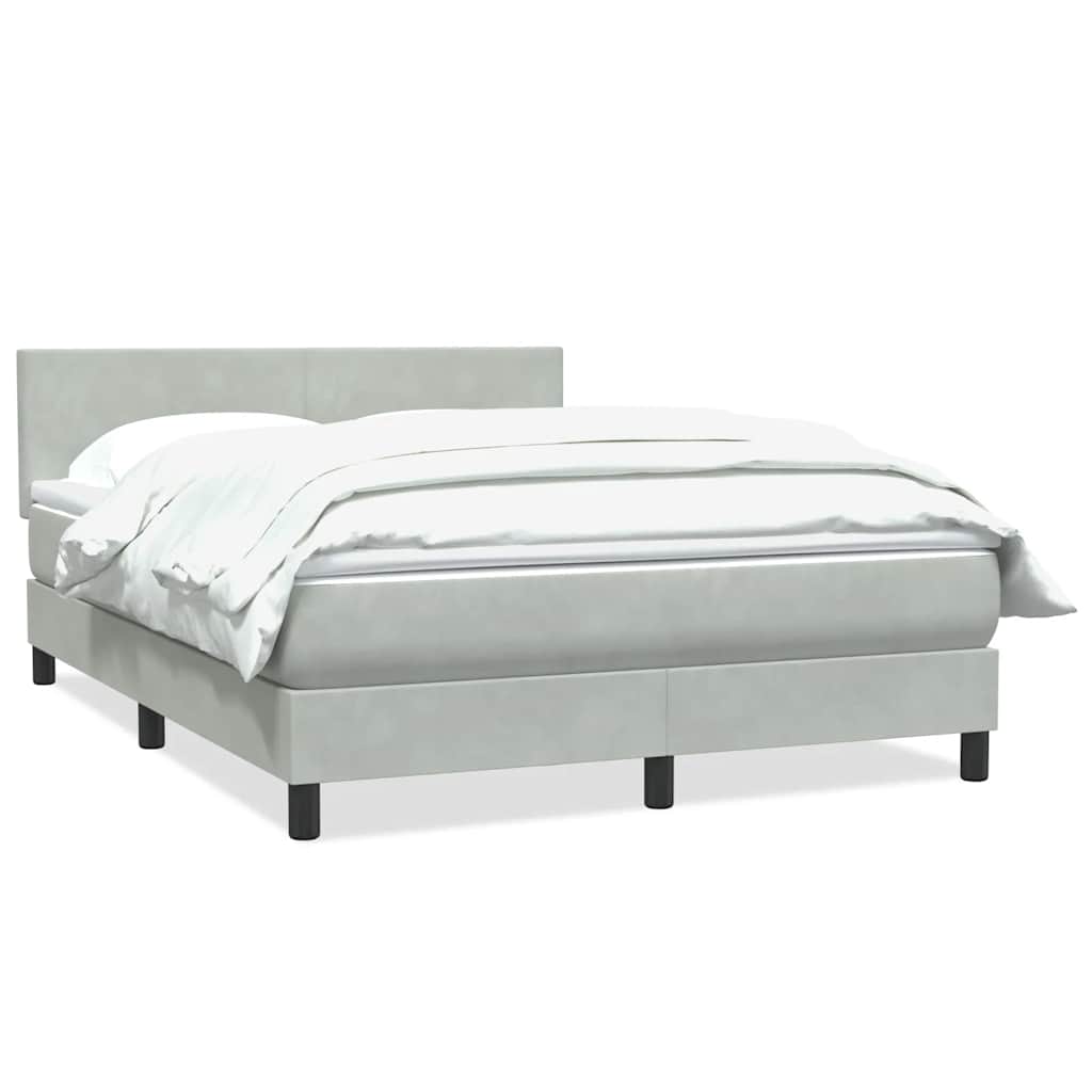 Giroletto a Molle con Materasso Grigio Chiaro 160x210cm Velluto