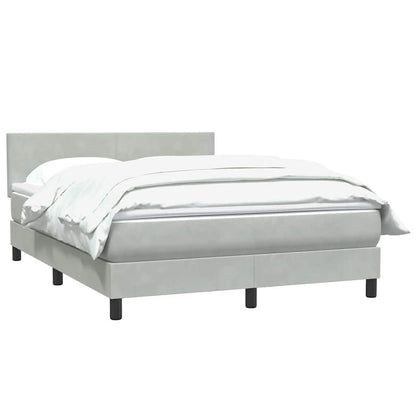 Giroletto a Molle con Materasso Grigio Chiaro 160x210cm Velluto