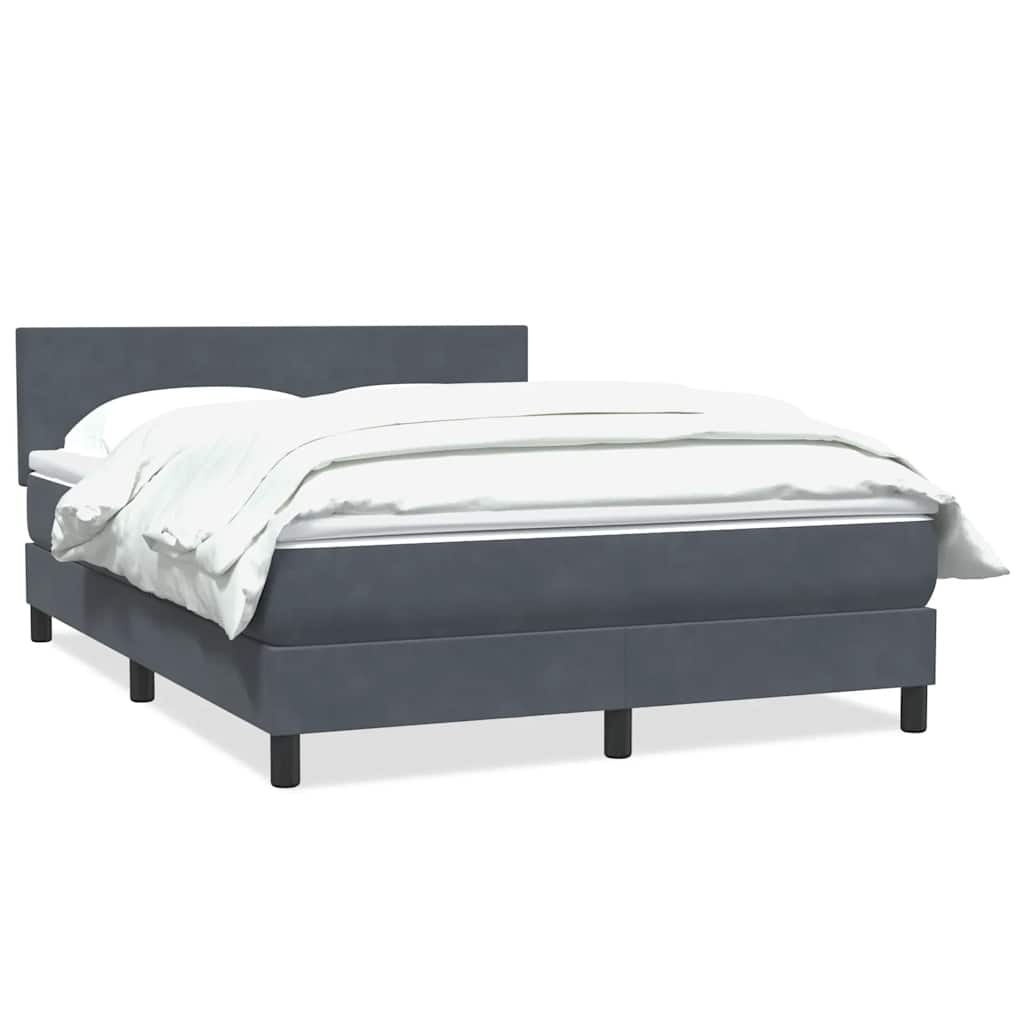 Giroletto a Molle con Materasso Grigio Scuro 160x210 cm Velluto