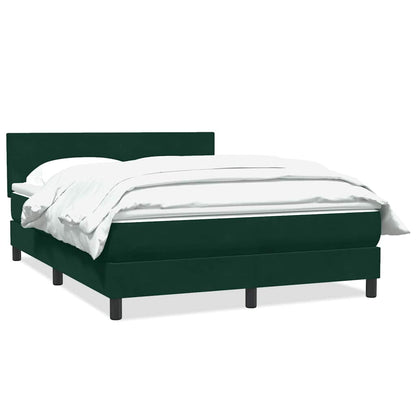 Giroletto a Molle con Materasso Verde Scuro 160x210 cm Velluto
