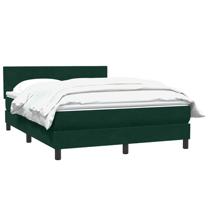 Giroletto a Molle con Materasso Verde Scuro 160x210 cm Velluto