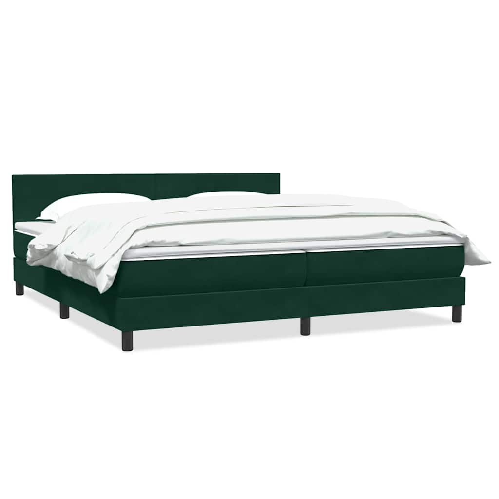 Giroletto a Molle con Materasso Verde Scuro 180x210 cm Velluto