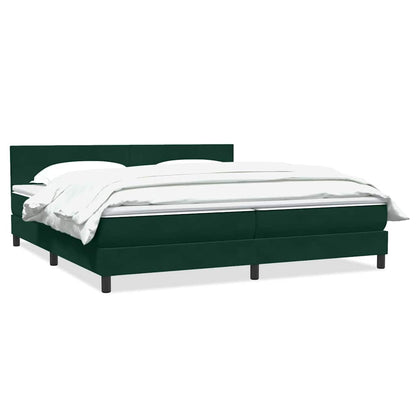 Giroletto a Molle con Materasso Verde Scuro 180x210 cm Velluto