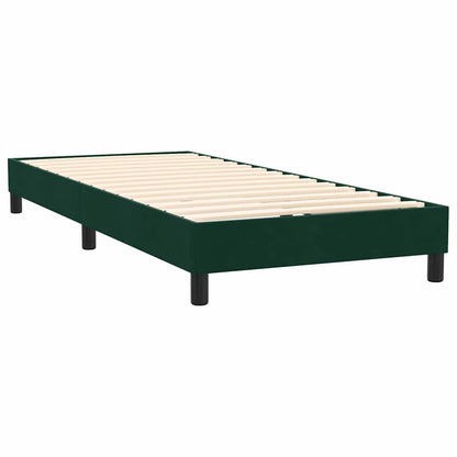 Giroletto a Molle con Materasso Verde Scuro 80x220 cm Velluto