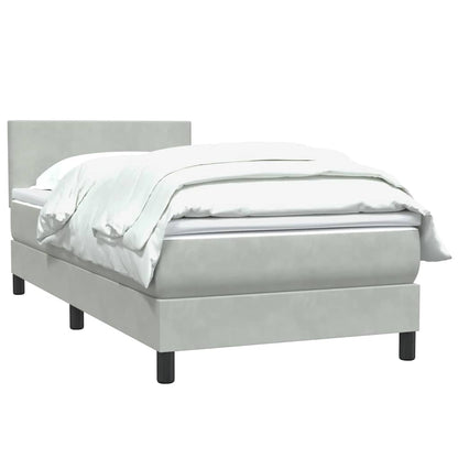 Giroletto a Molle con Materasso Grigio Chiaro 90x220 cm Velluto