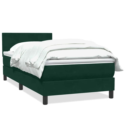 Giroletto a Molle con Materasso Verde Scuro 100x220 cm Velluto