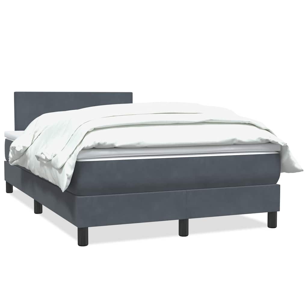 Giroletto a Molle con Materasso Grigio Scuro 120x220 cm Velluto
