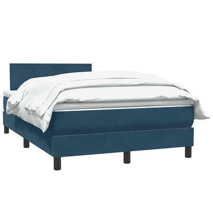 Giroletto a Molle con Materasso Blu Scuro 120x220 cm in Velluto