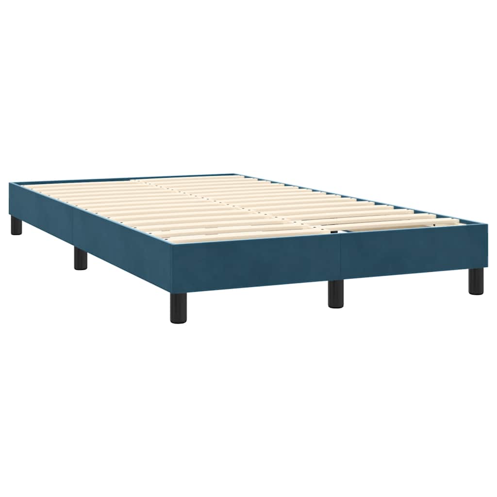 Giroletto a Molle con Materasso Blu Scuro 120x220 cm in Velluto