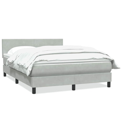 Giroletto a Molle con Materasso Grigio Chiaro 140x220cm Velluto