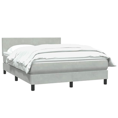 Giroletto a Molle con Materasso Grigio Chiaro 140x220cm Velluto